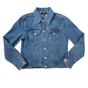 Hudson 100% Cotton Cropped Denim Jean Jacket Slim Fit Blue Women’s Size L/XL